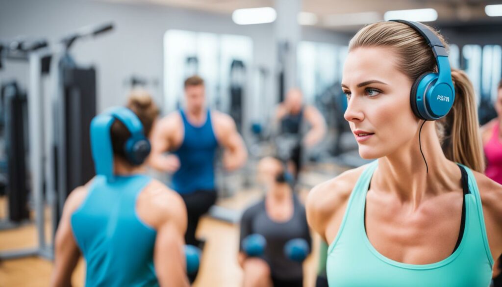 Noise-Cancelling Kopfhörer im Fitnessstudio